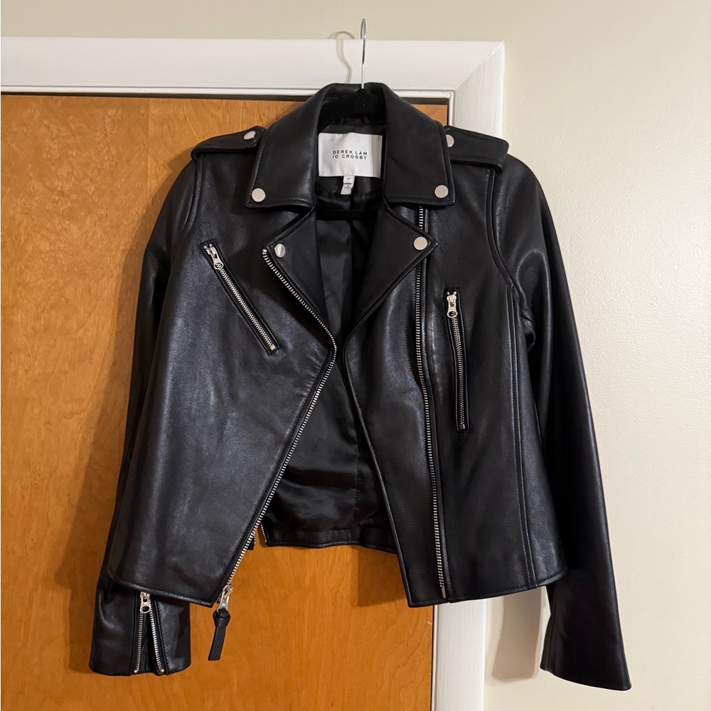 10 Crosby Derek Lam Black Leather Jacket